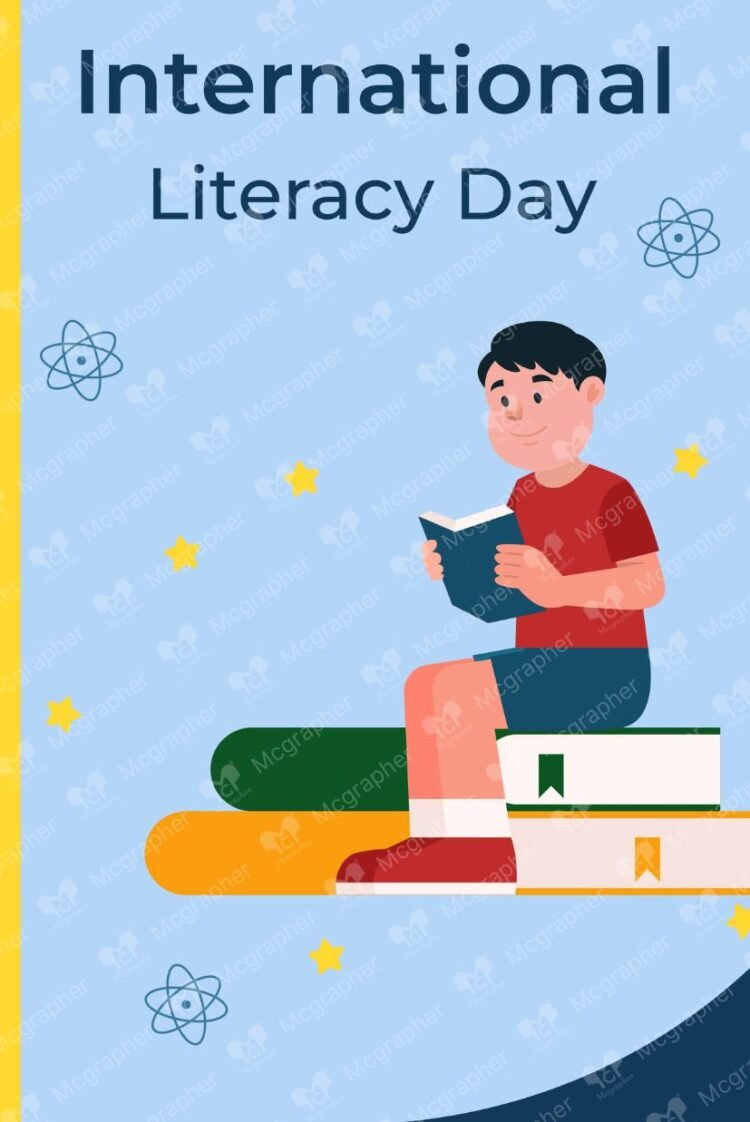 National Literacy Day education illustration
