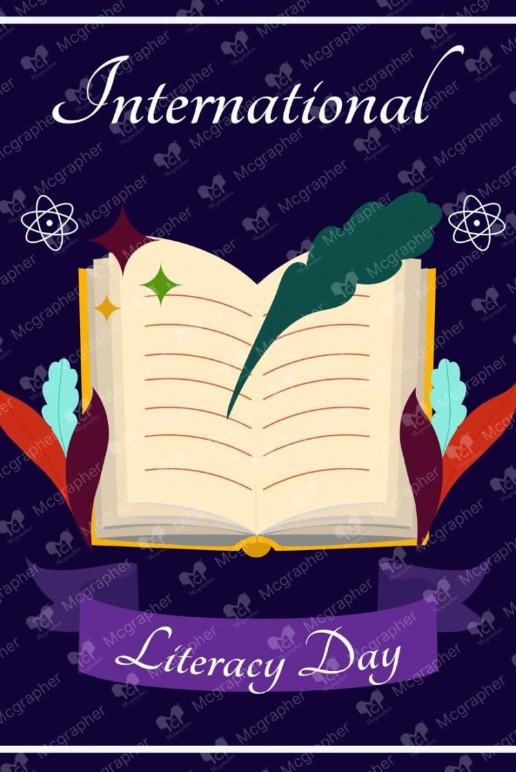 National Literacy Day Book illustration