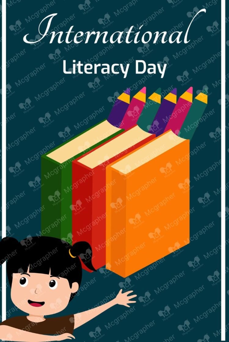 National Literacy Day Books illustration