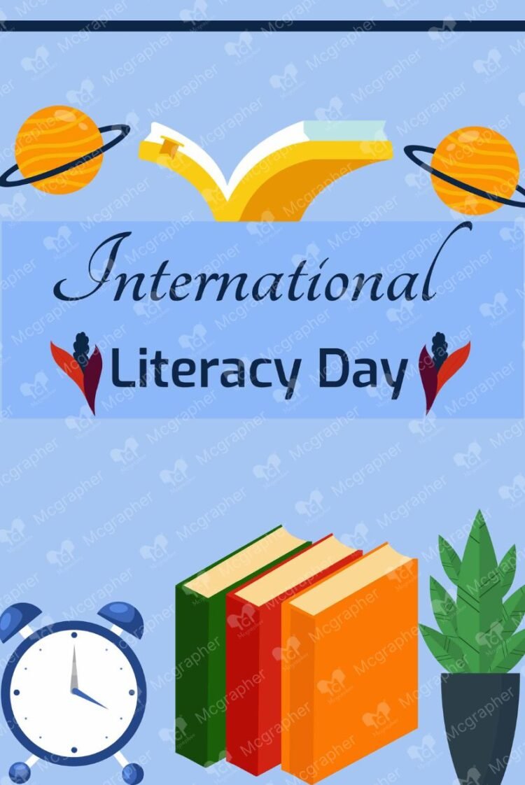 National Literacy Day Learning illustration