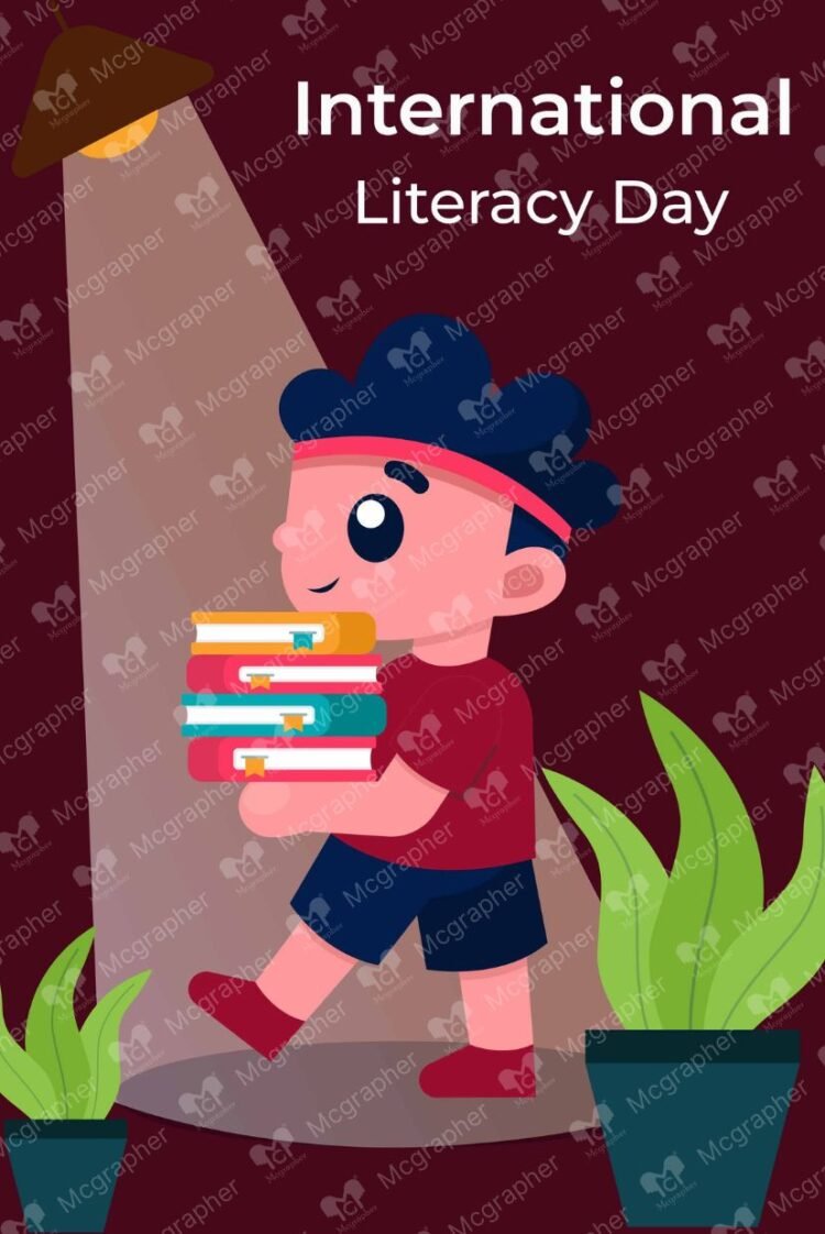 International Literacy Day study illustration
