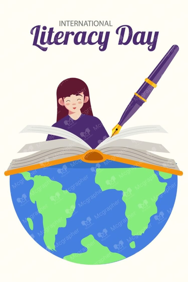 Literacy Day vector illustration