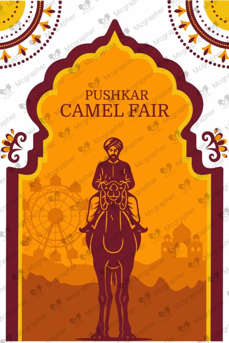 Camel fair Indian illustration
