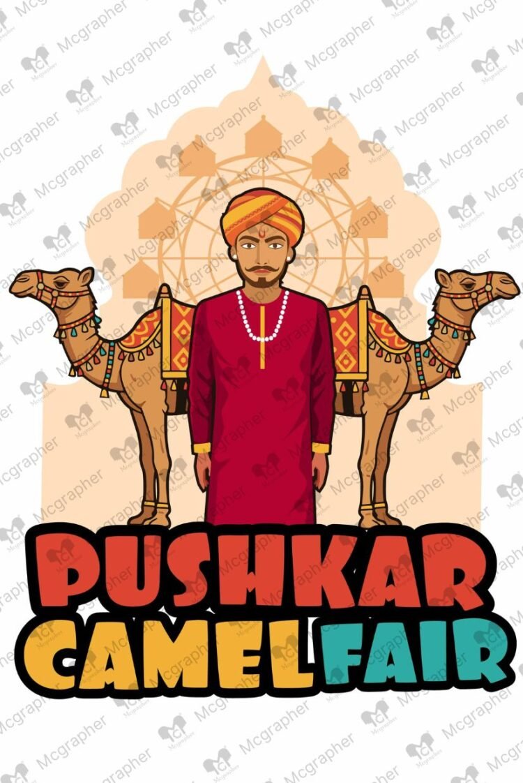 Pushkar Camel fair Art illustration