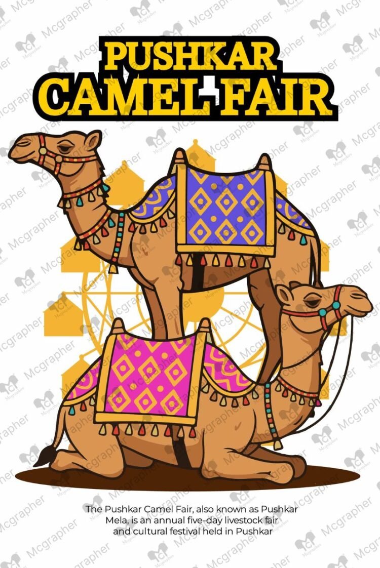 Pushkar Camel fair enjoy illustration