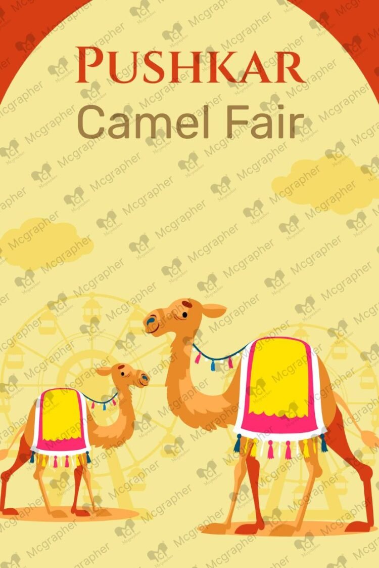 Pushkar Camel fair Rajasthan illustration