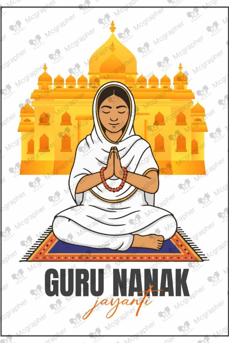 Guru Nanak Jayanti Pray illustration