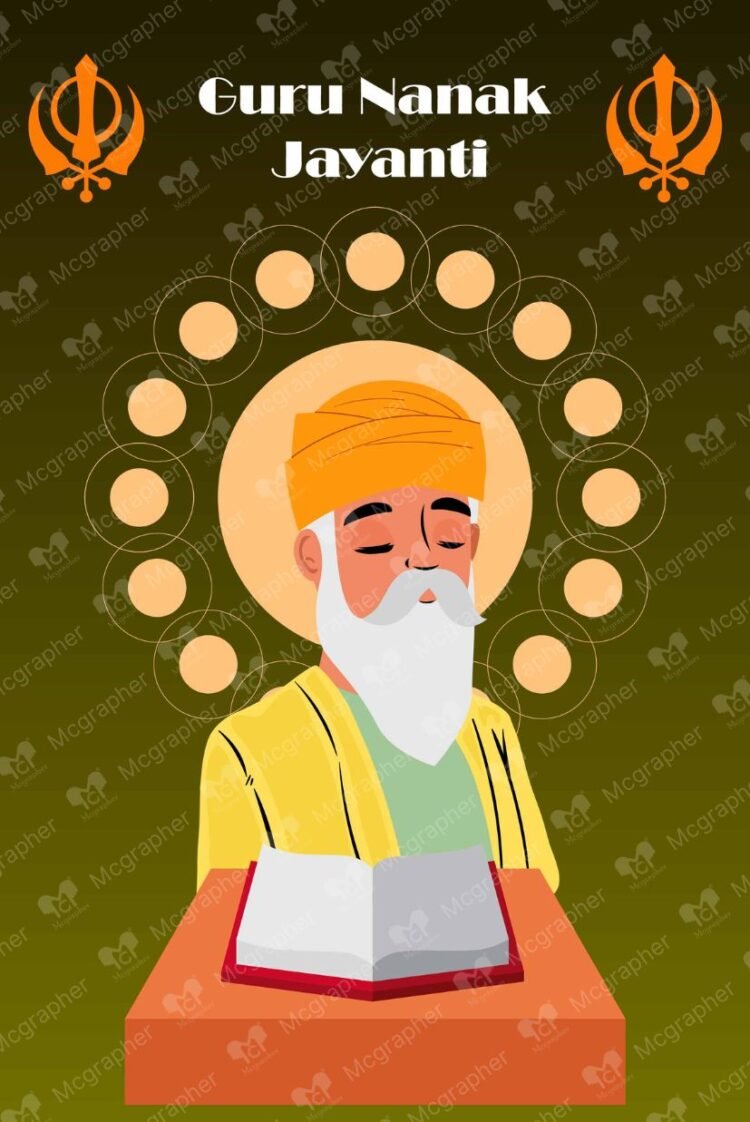 Guru Nanak Jayanti Lord vector illustration