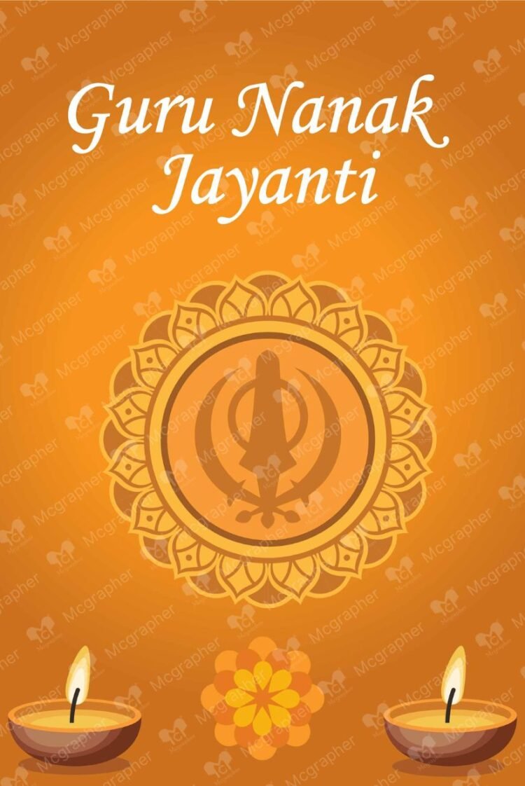 Guru Nanak Jayanti Pray vector illustration