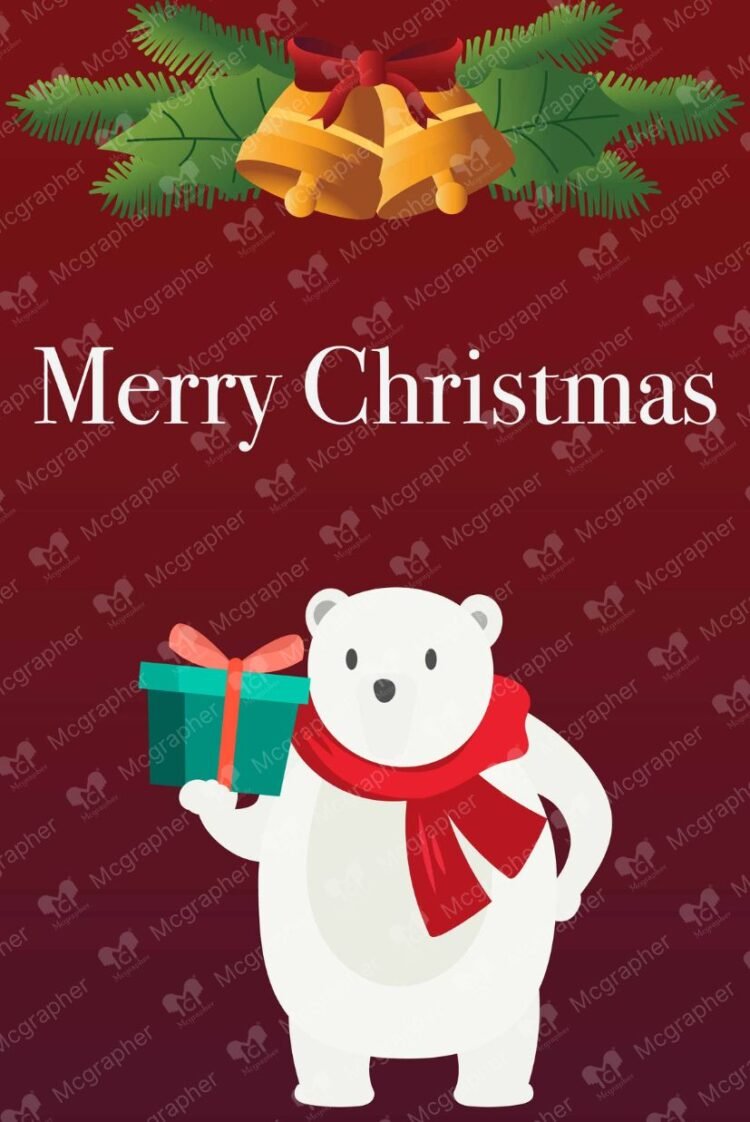 Merry Christmas Bear Vector Illustration
