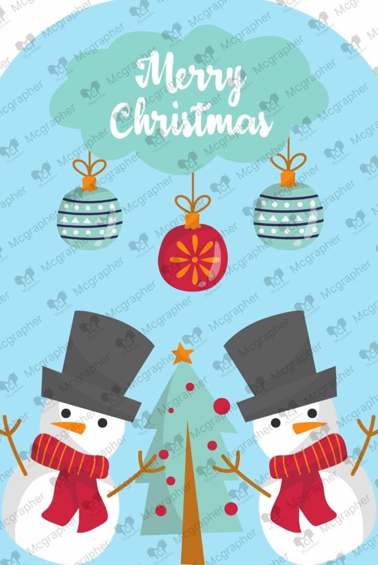 Xmas Snowman Vector Illustration