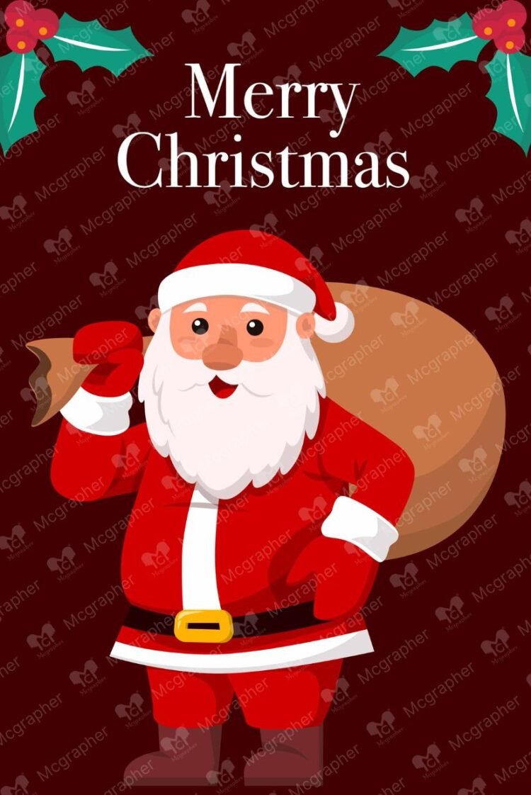 Xmas Magical Santa Illustration