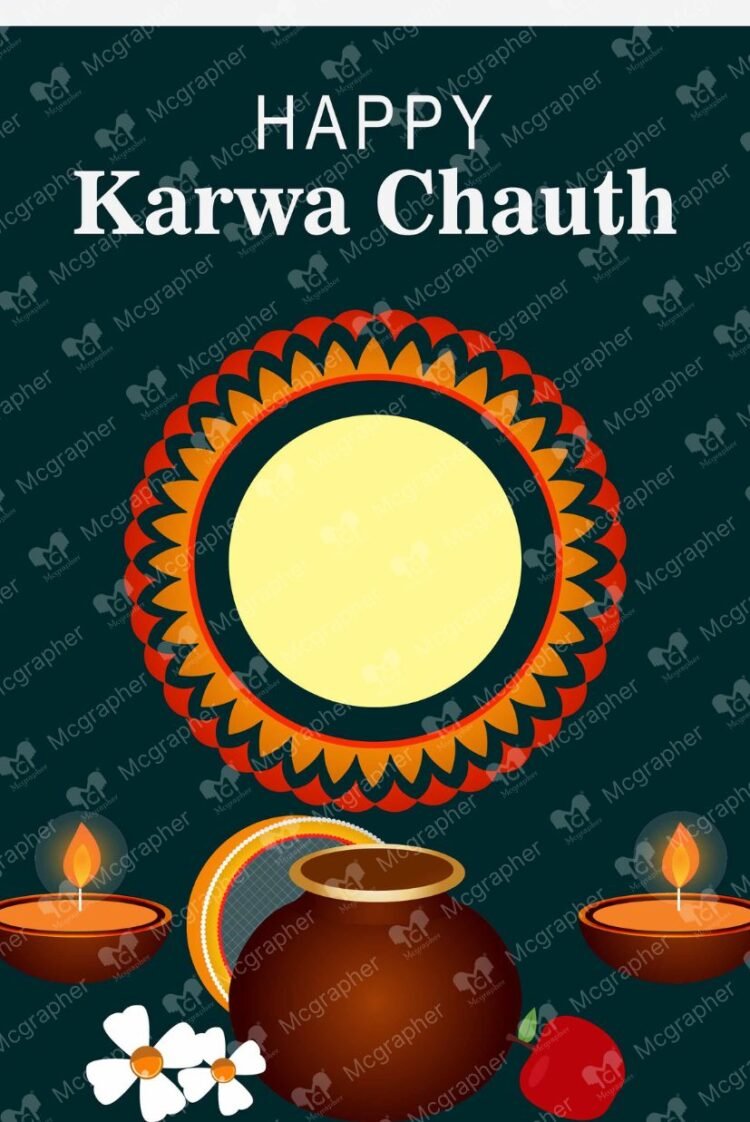 Happy Karwa Chauth festival illustration