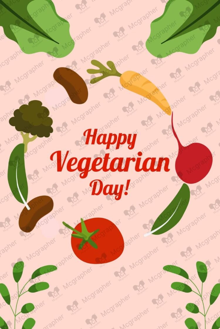 Happy Vegetarian Day Lifestyle illustration