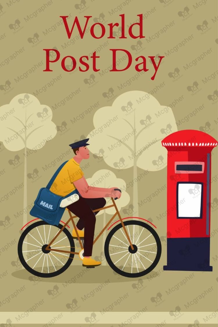 Post Day Postman vector illustration