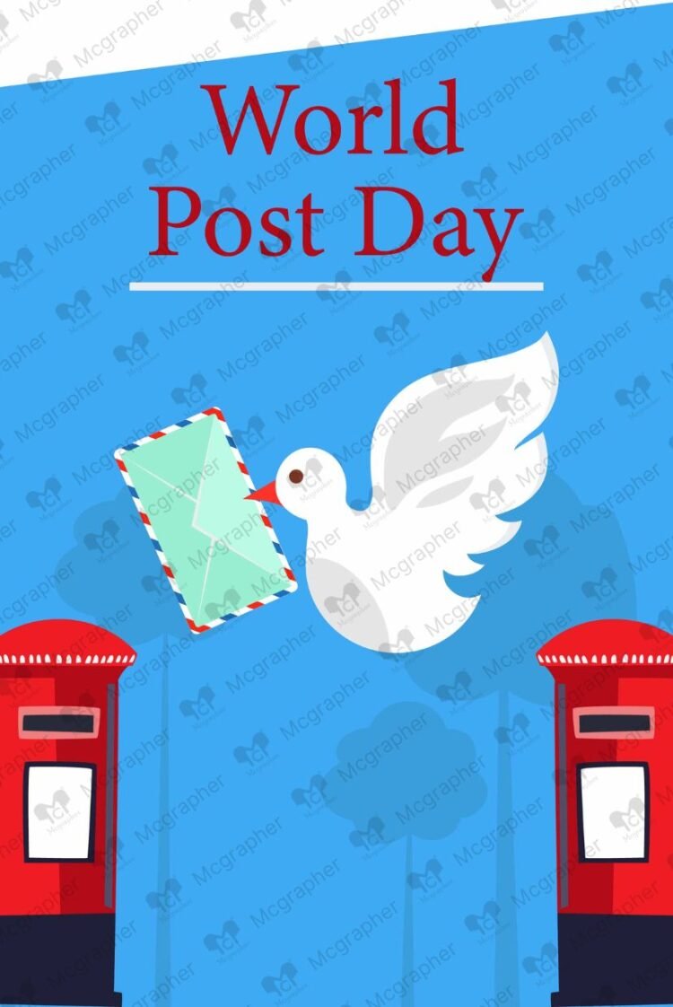 World Post Day Postman vector illustration
