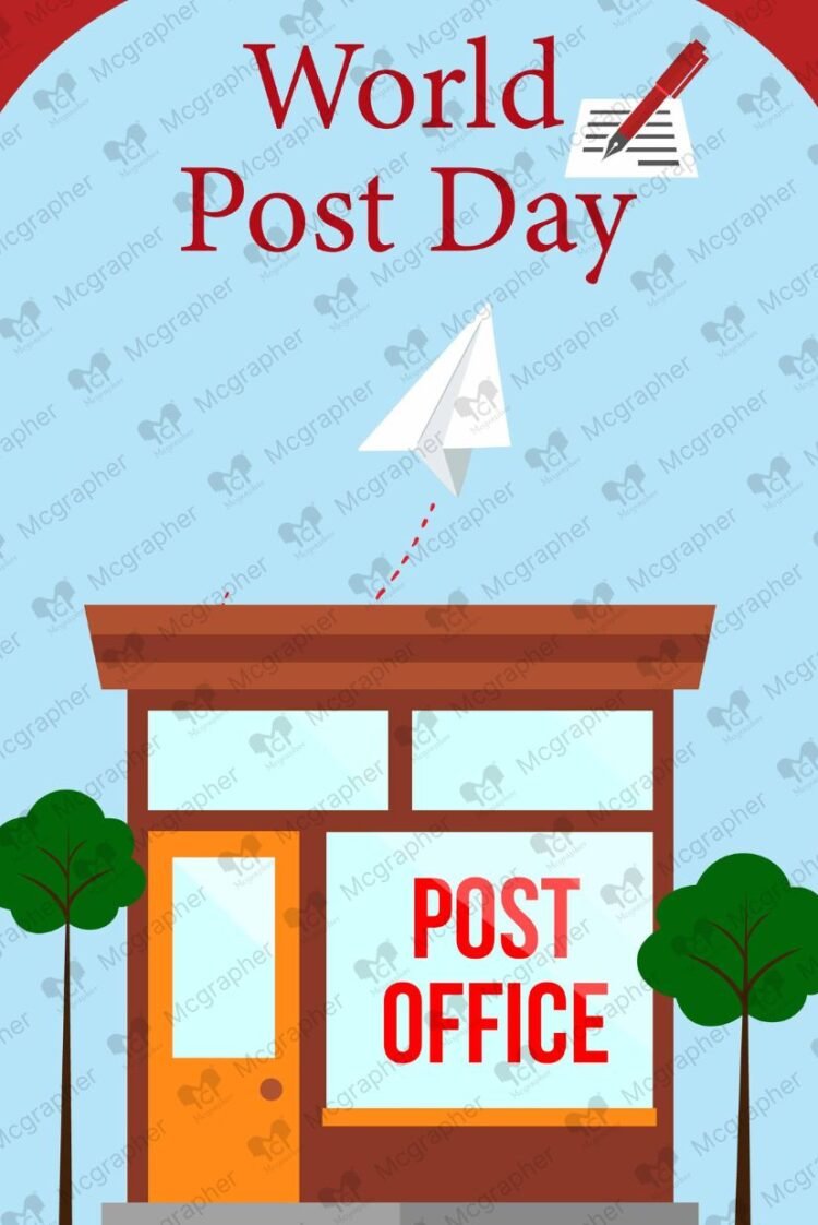 World Post Day Postman illustration