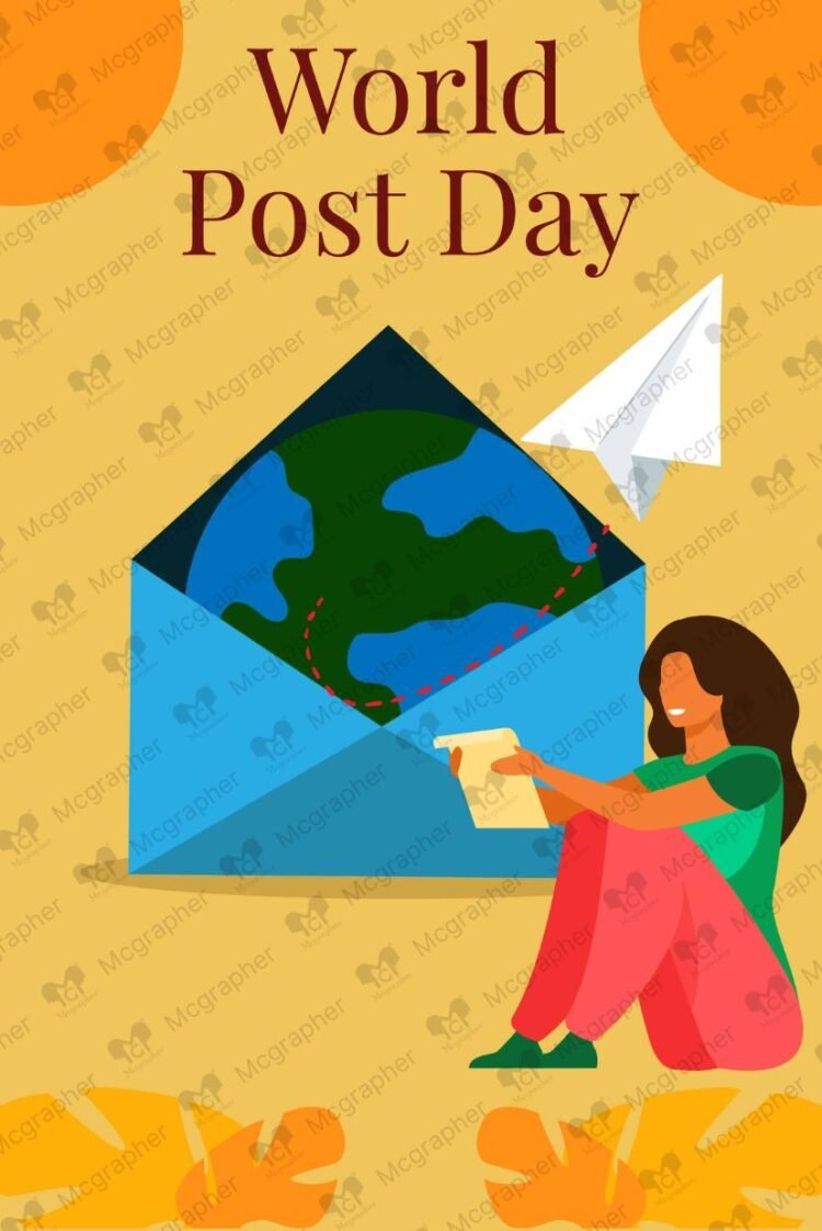 World Post Day Letter illustration