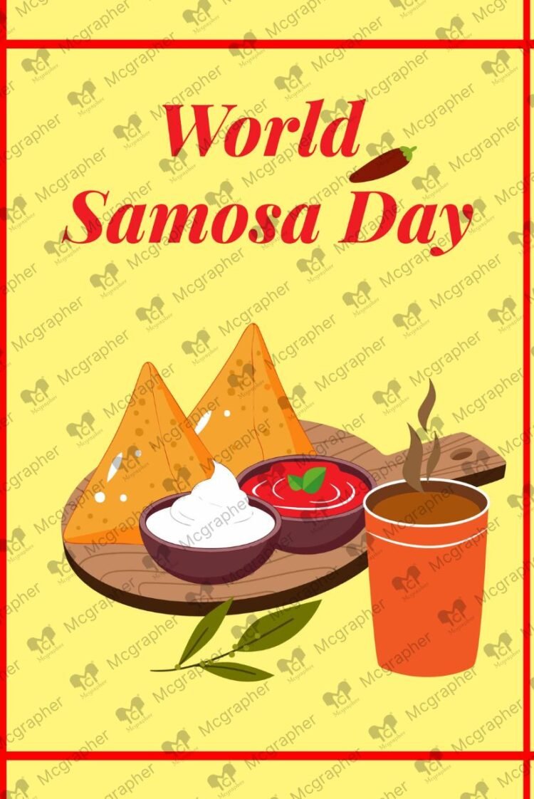 World samosa day Fast food vector illustration