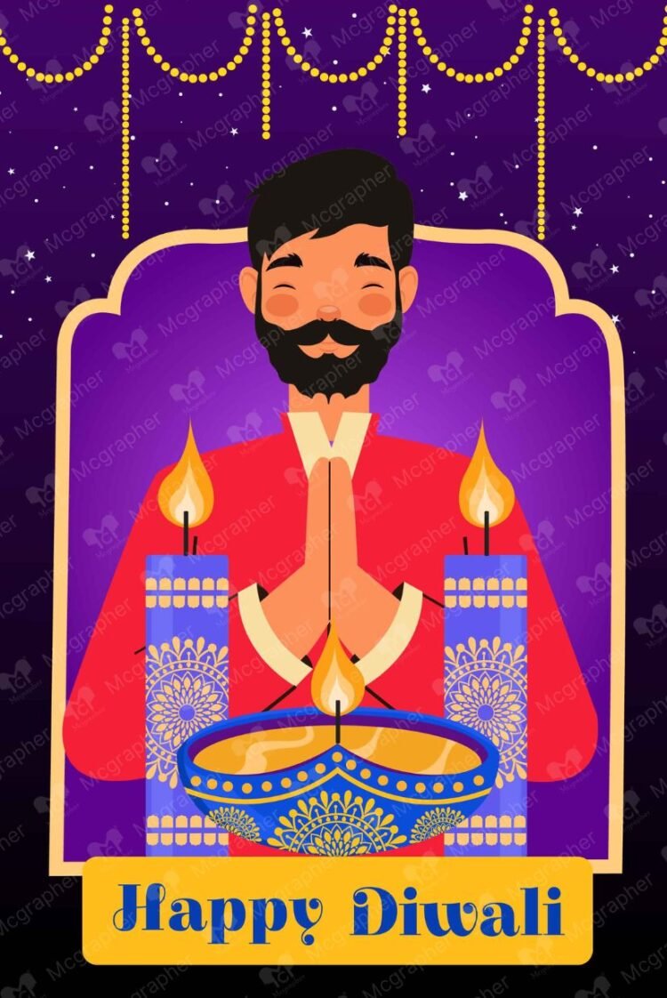 Deepavali Festival Puja illustration