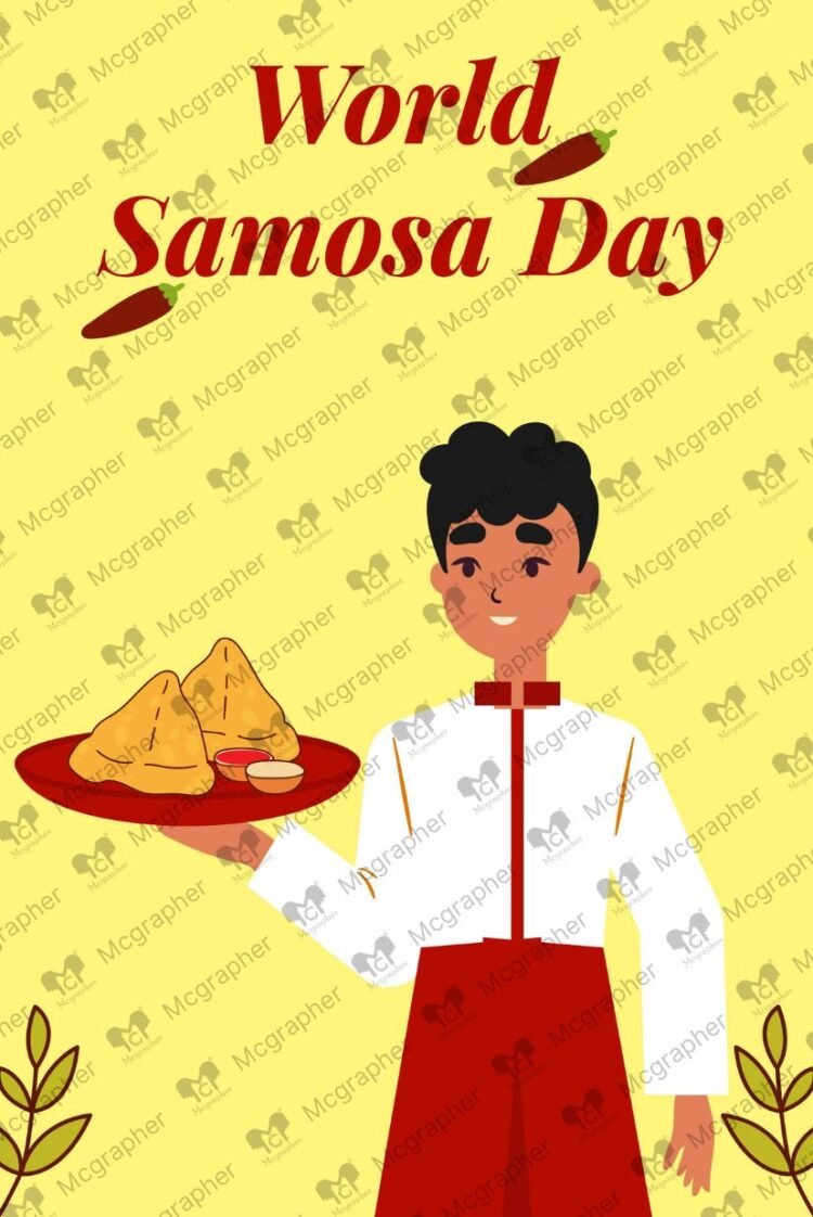 World samosa day crunchy vector illustration