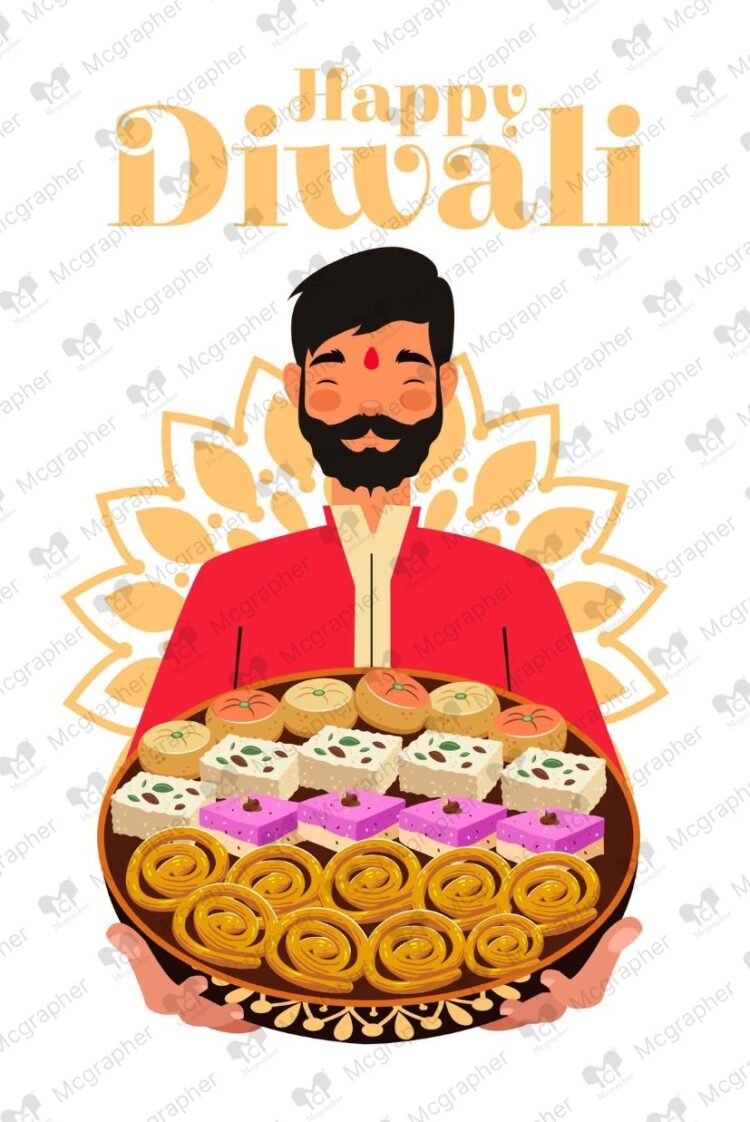 Deepavali Festival sweets illustration