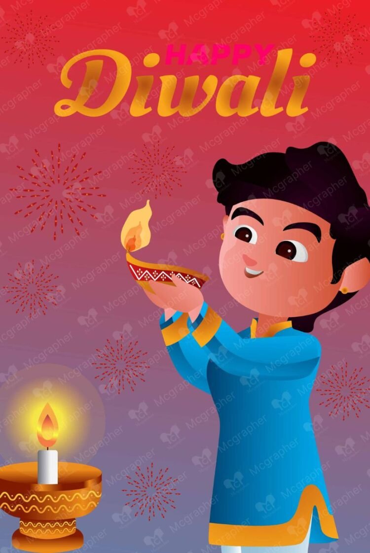 Diwali Indian festival celebration illustration