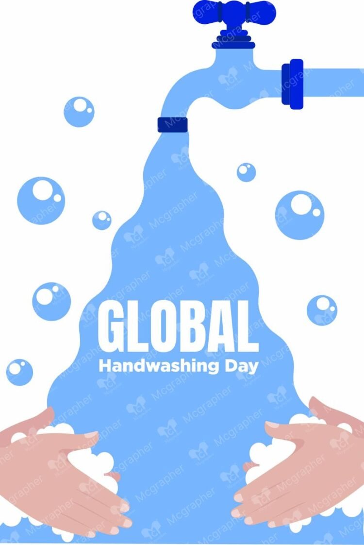 Global Handwashing soap vector illustration