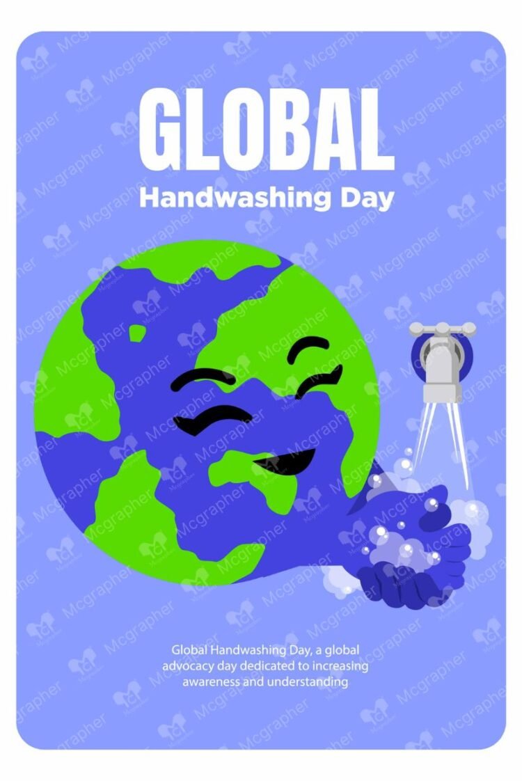 Handwashing Day clean hands vector illustration