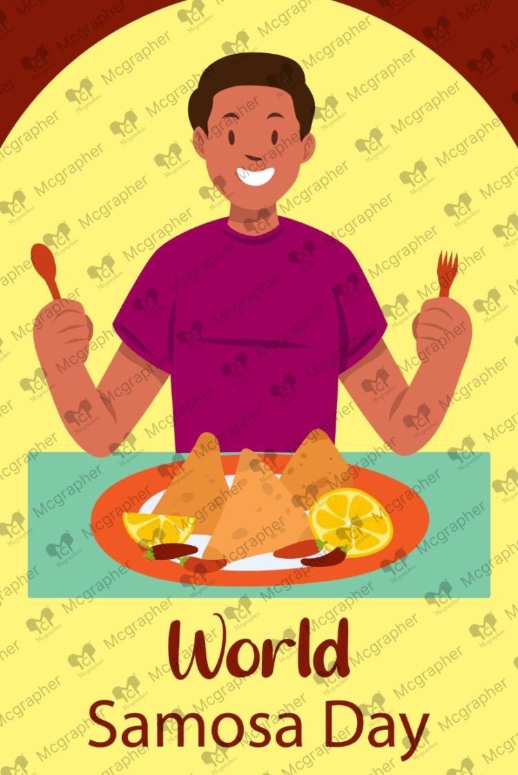 World samosa day Indian vector illustration