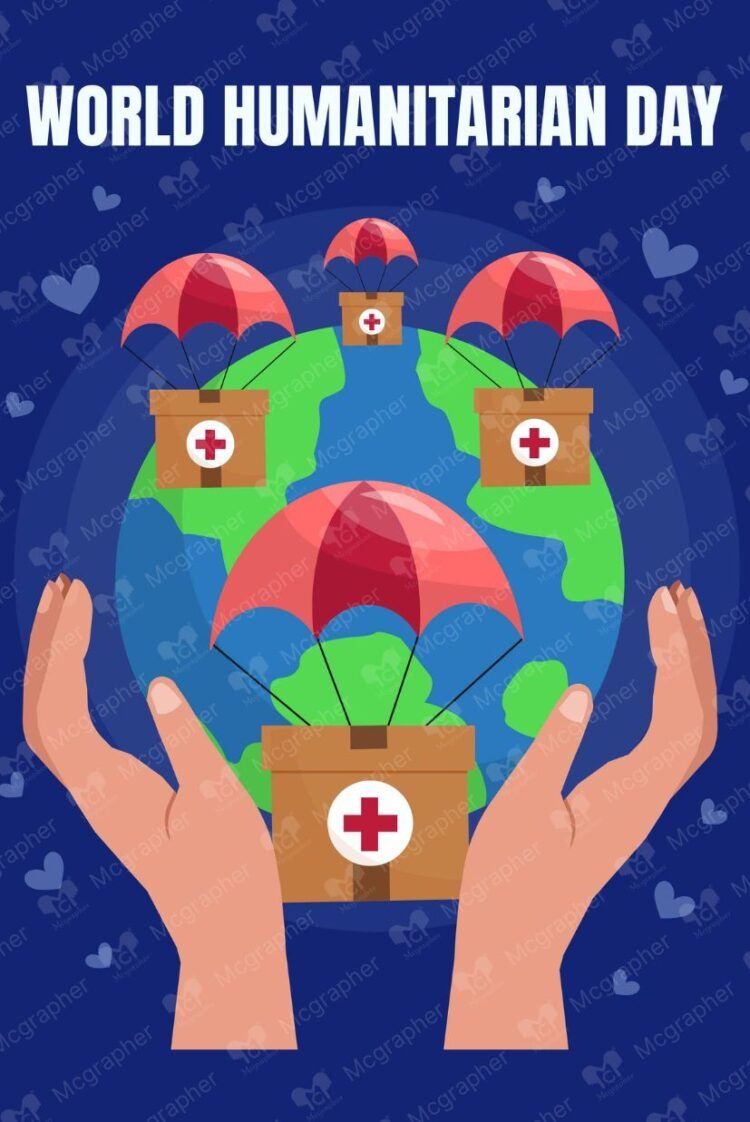 Humanitarian Day Help needy illustration