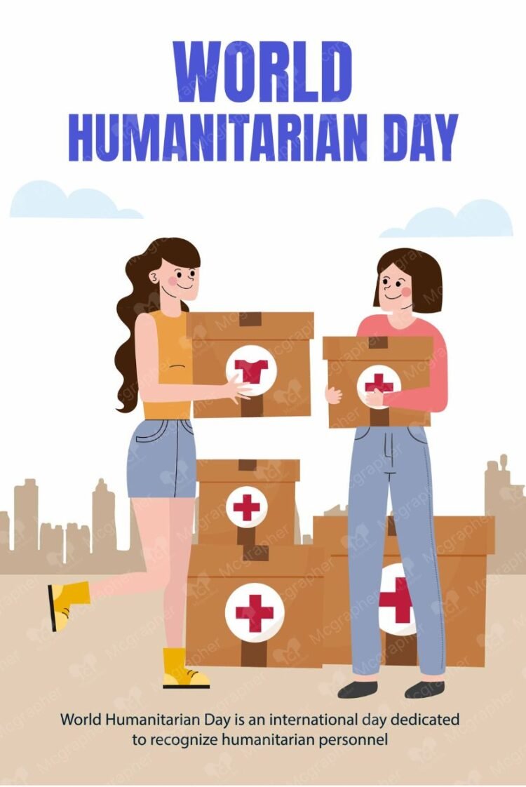 Humanitarian Day aids illustration