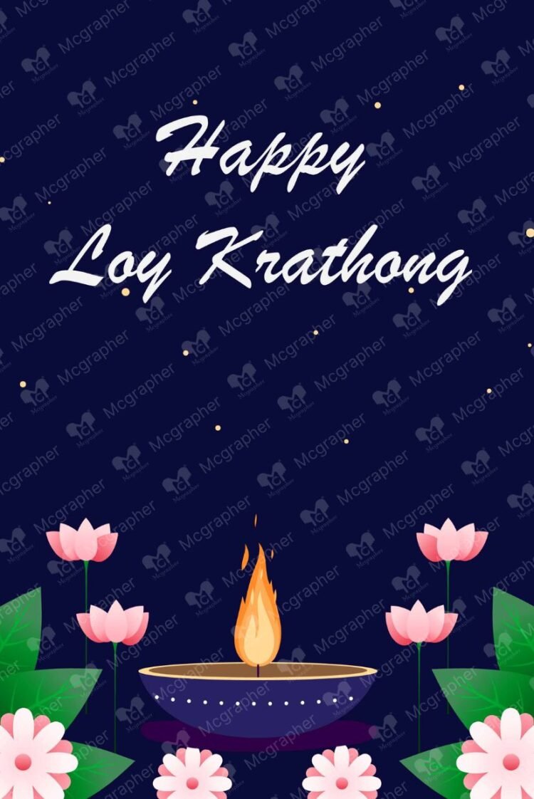 Loy krathong thai festival Illustration