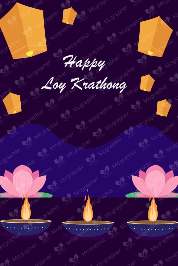 Loy krathong thailand Illustration