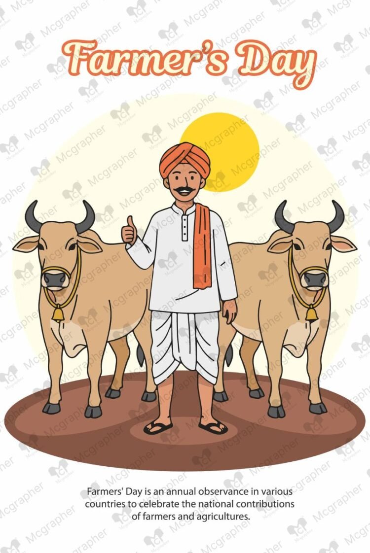 Farmer's Day Farm Illustration
