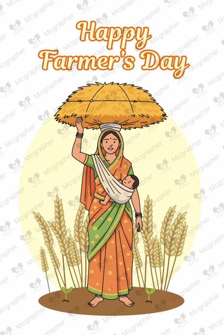 Farmer's Day women Illustration