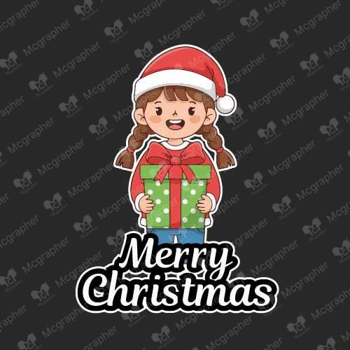 Merry christmas girl gifts Clipart