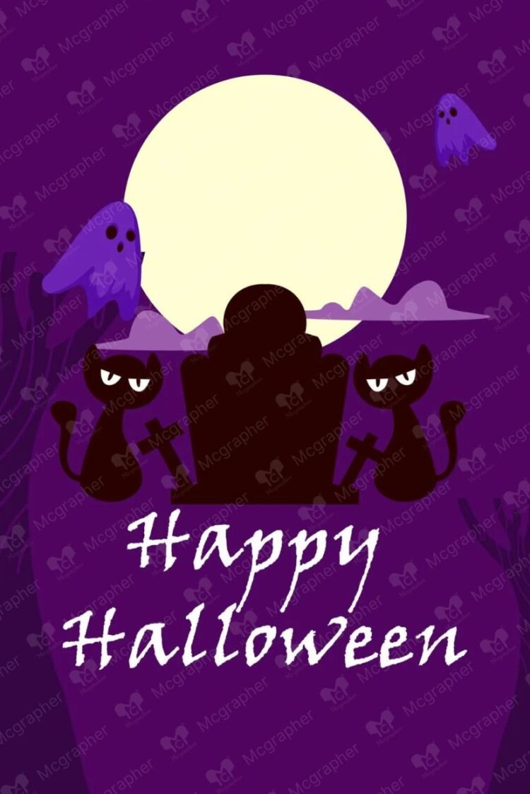 Halloween hunted skull Illustration