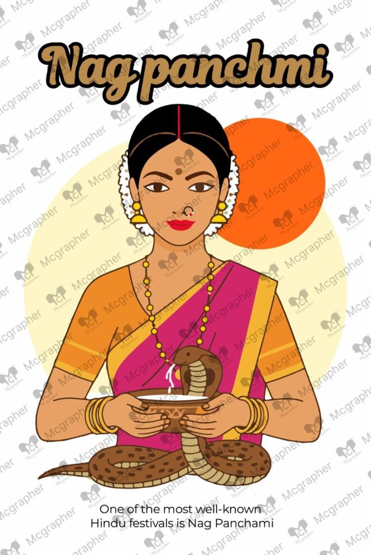 Nag Panchami festive Ritual Illustration