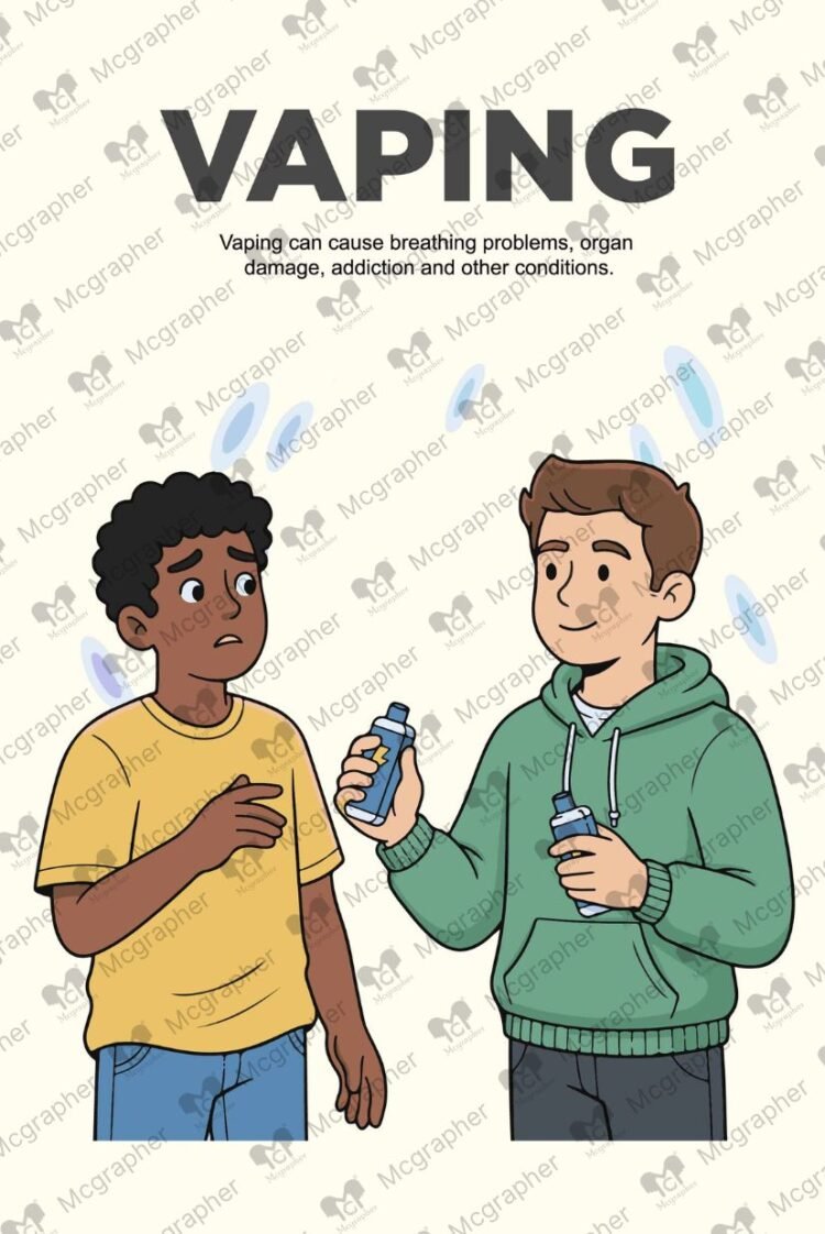 Vaping smoke swirl illustration vector