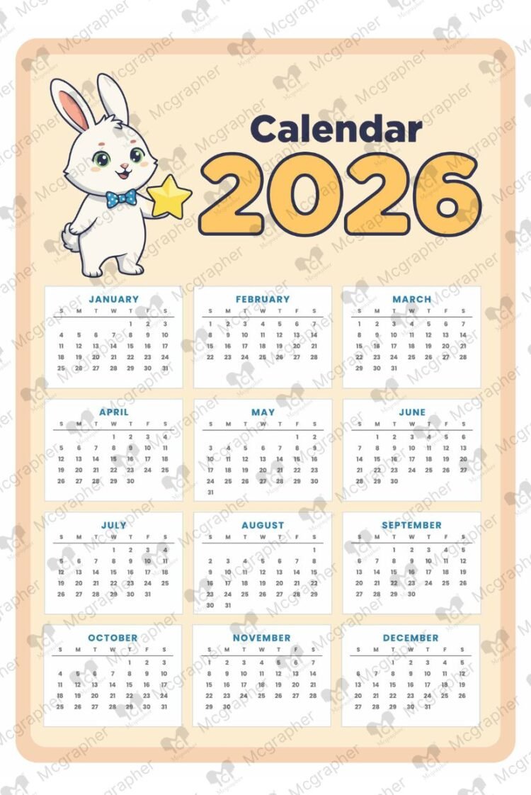 2026 Bunny Calendar