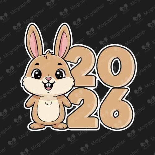 2026 New Year Bunny sticker