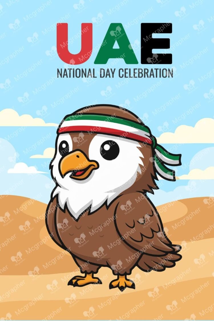 UAE National Day Falcon Illustration