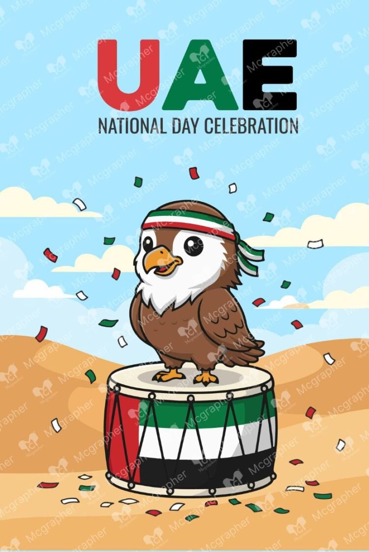 UAE Day Falcon celebration Illustration