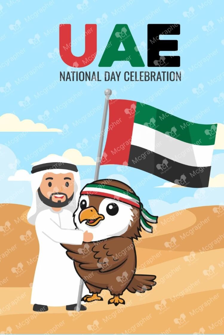 UAE Day Sheikh celebration Illustration