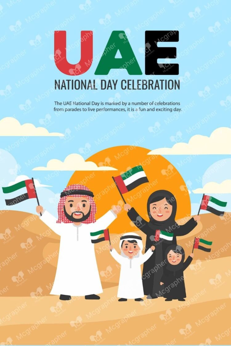 UAE Day People celebration Illustration