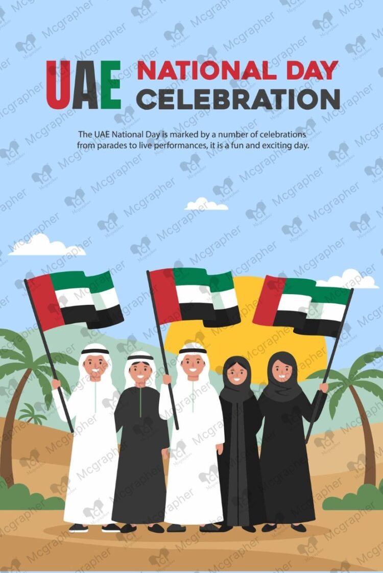 UAE National Day Emirati illustration