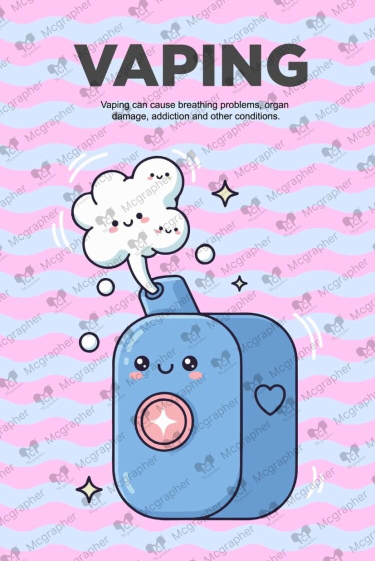 Vaping digital illustration vector