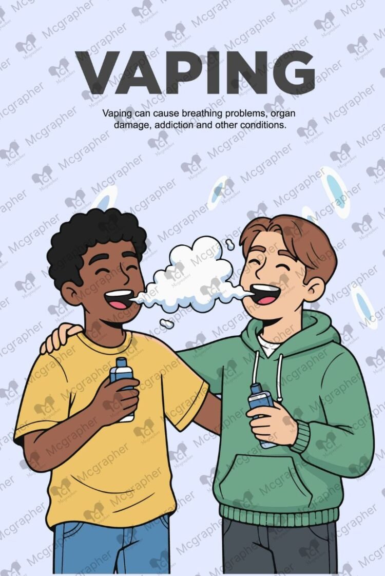 Vaping smoke illustration vector